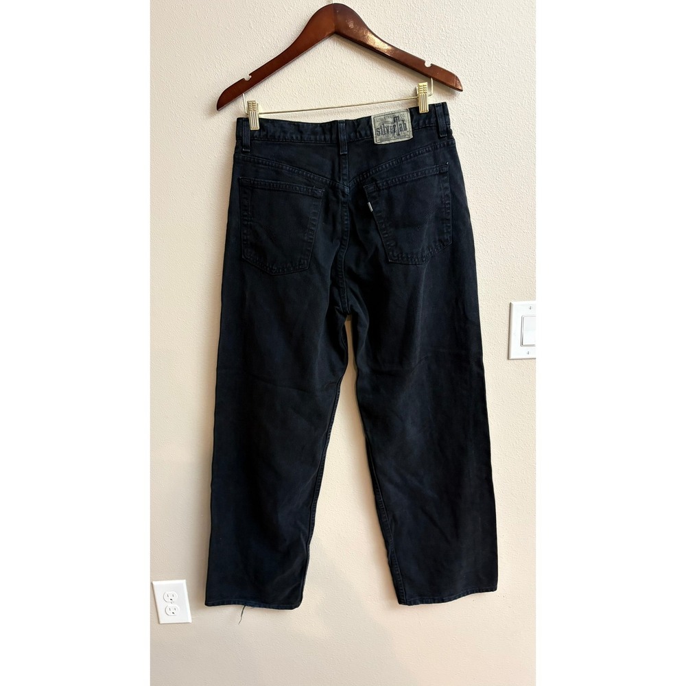 Levi's SilverTab Wide Leg Jeans 11/12 Vintage 90s Black Denim Baggy Grunge USA